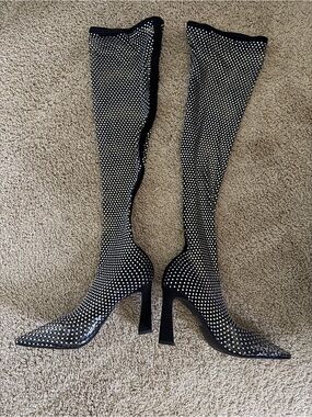 Steve Madden Sapphire Over The Knee Boots W/ Crystals